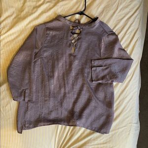 Silk open back shirt